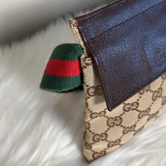 Gucci GG Pattern Waist Pouch Sherry Line web GG Brown Canvas Bag - Picture 3 of 9